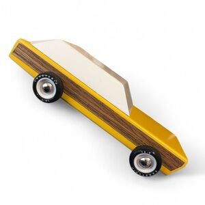 Yellow and Wooden Candylab Toy Car